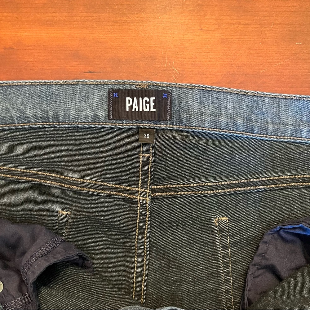 PAIGE Federal Men's Charcoal Gray Slim Straight Fit Cotton Jeans Size 36 - Picture 10 of 15